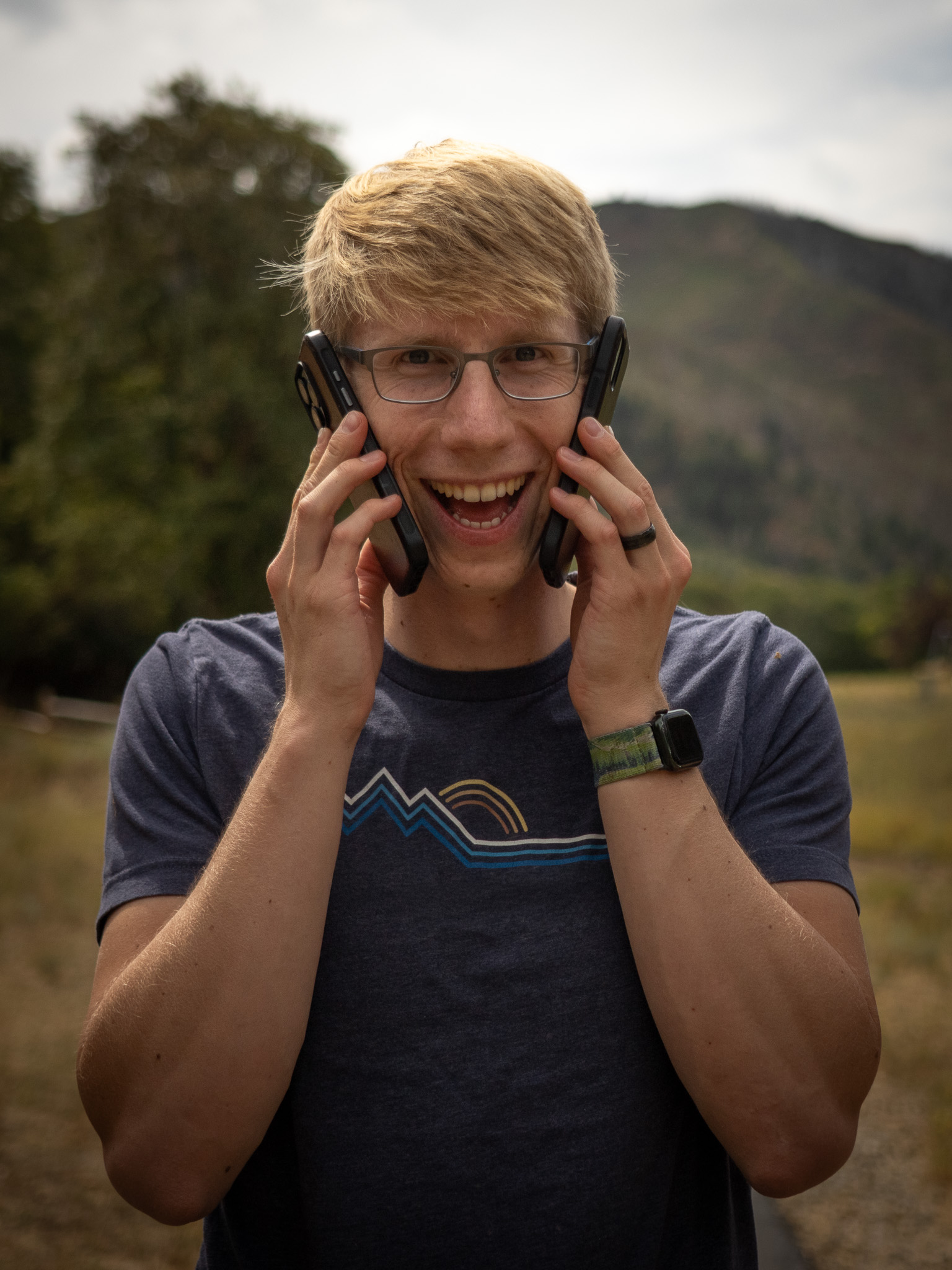 Timothy filming on location